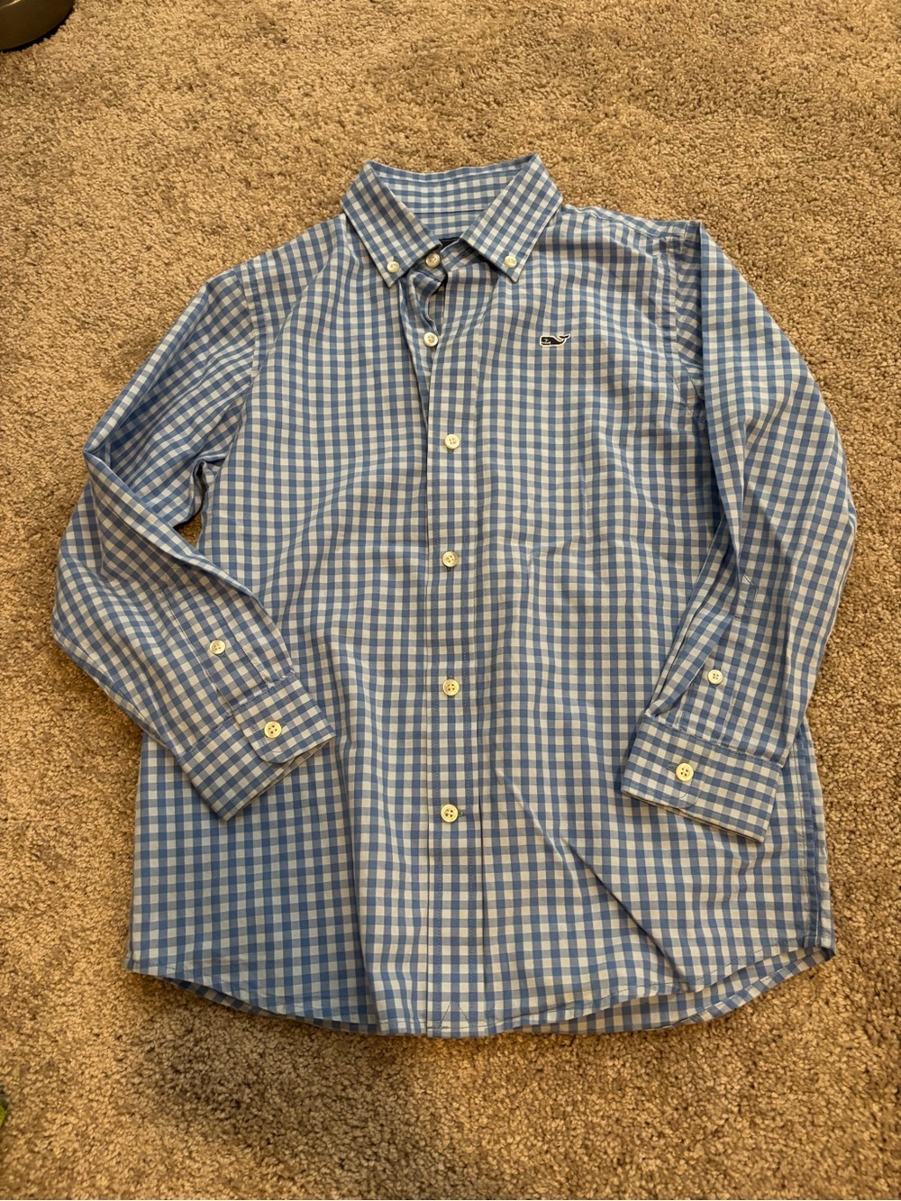 Vineyard Vines Blue and White Gingham Button-Down Shirt